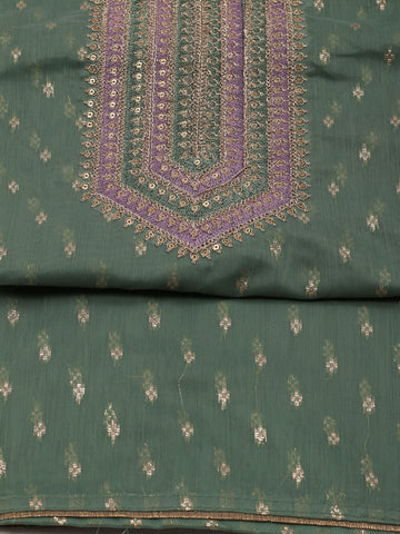 Neck Embroidered Unstitched Suit With Dupatta