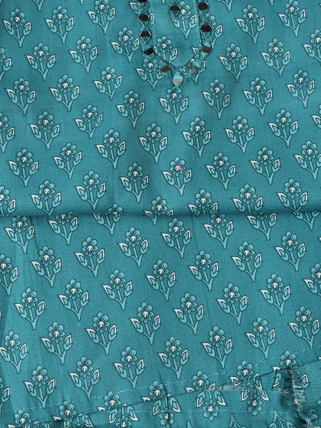 Printed Cotton Blend Unstitched Suit With Dupatta