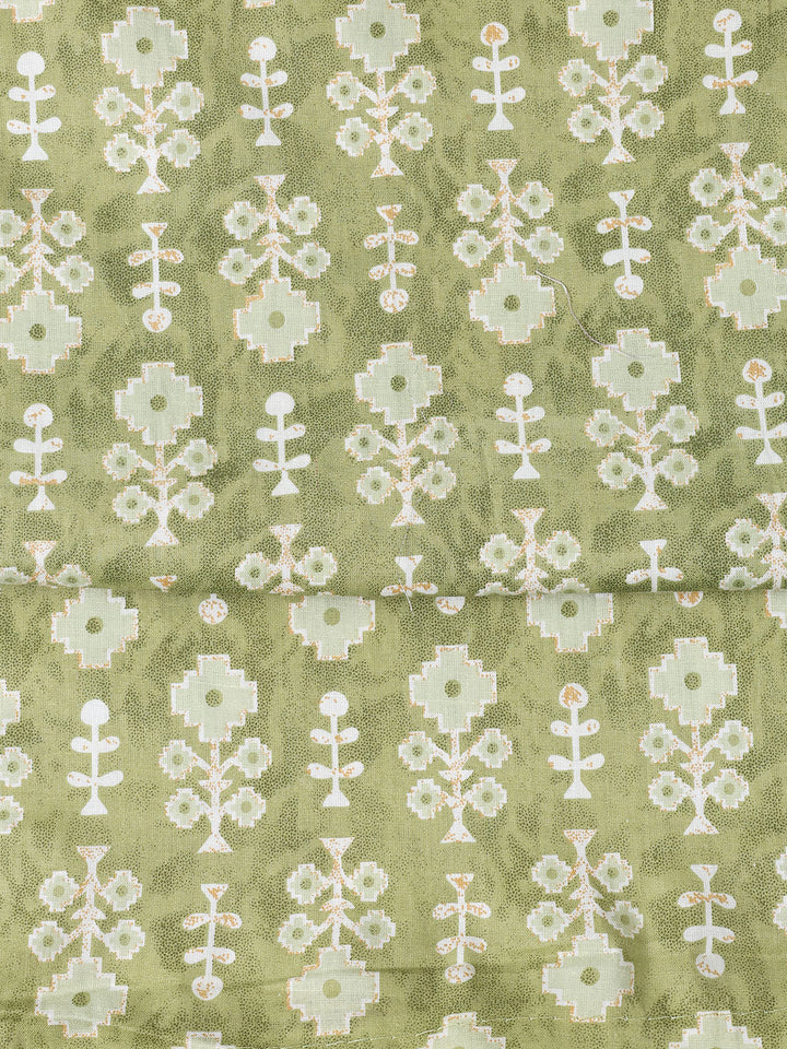 Neck Patti Cotton Blend Unstitched Suit With Dupatta