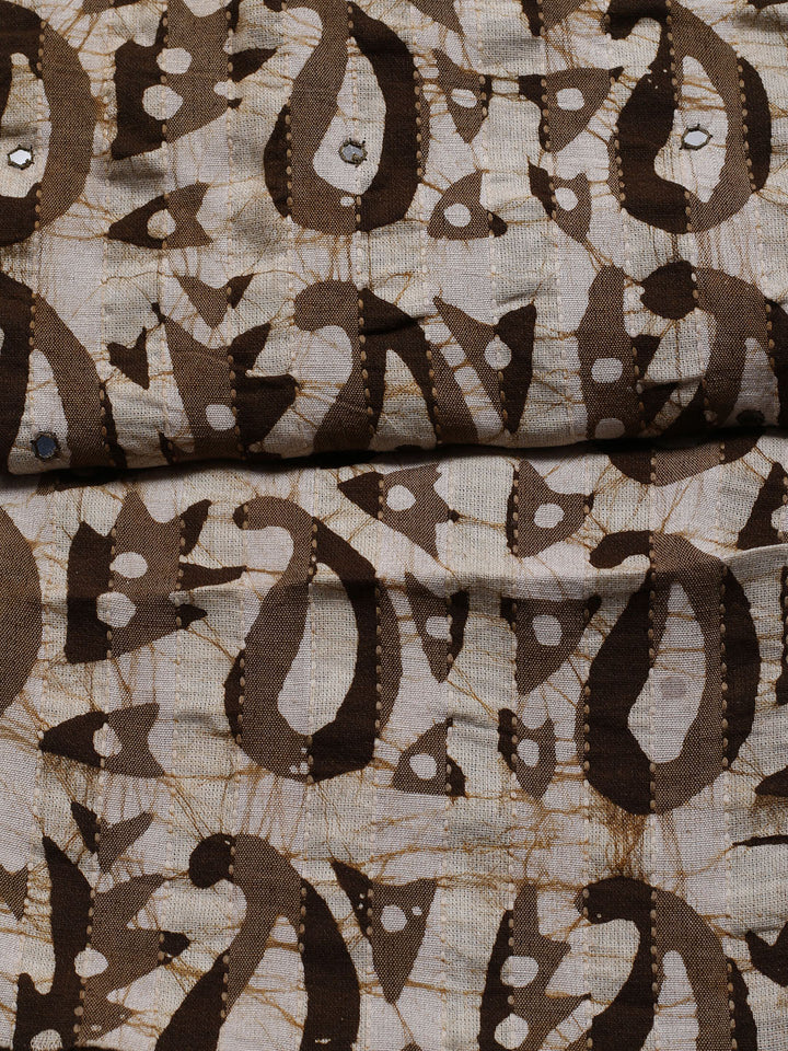 Printed Cotton Blend Unstitched Suit With Dupatta