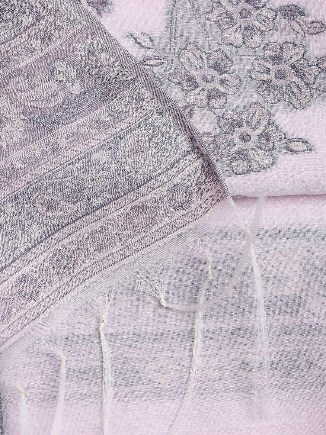 Printed Chanderi Unstitched Suit With Dupatta