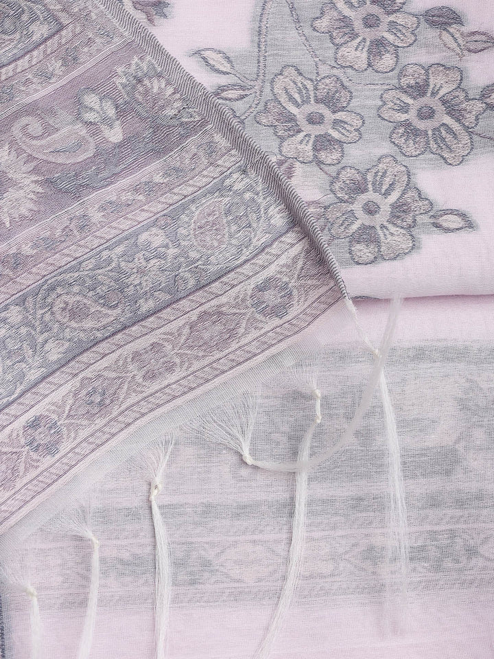 Printed Chanderi Unstitched Suit With Dupatta