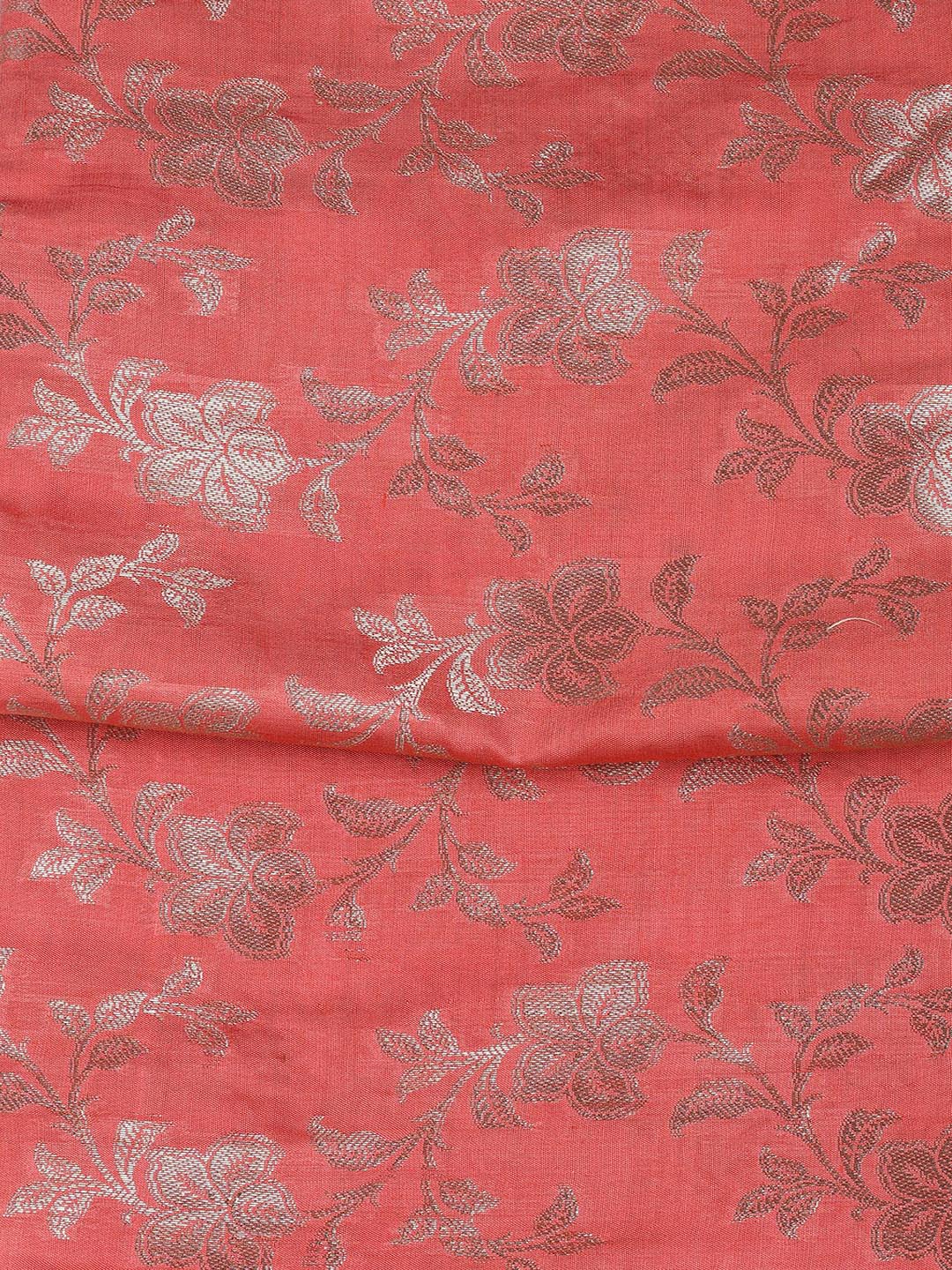 Floral Woven Chanderi Unstitched Suit With Dupatta