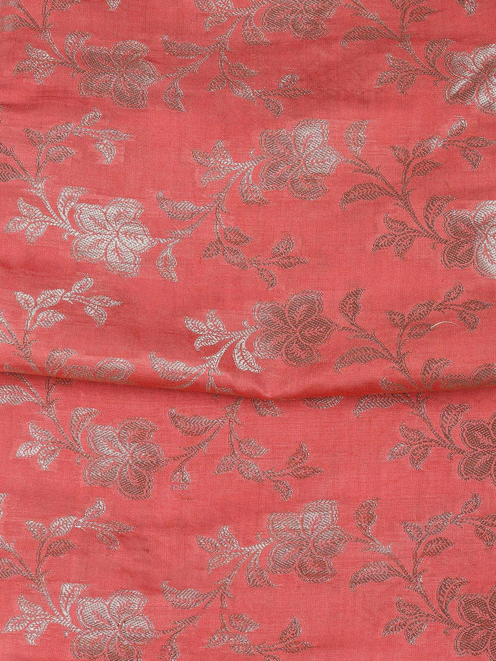 Floral Woven Chanderi Unstitched Suit With Dupatta
