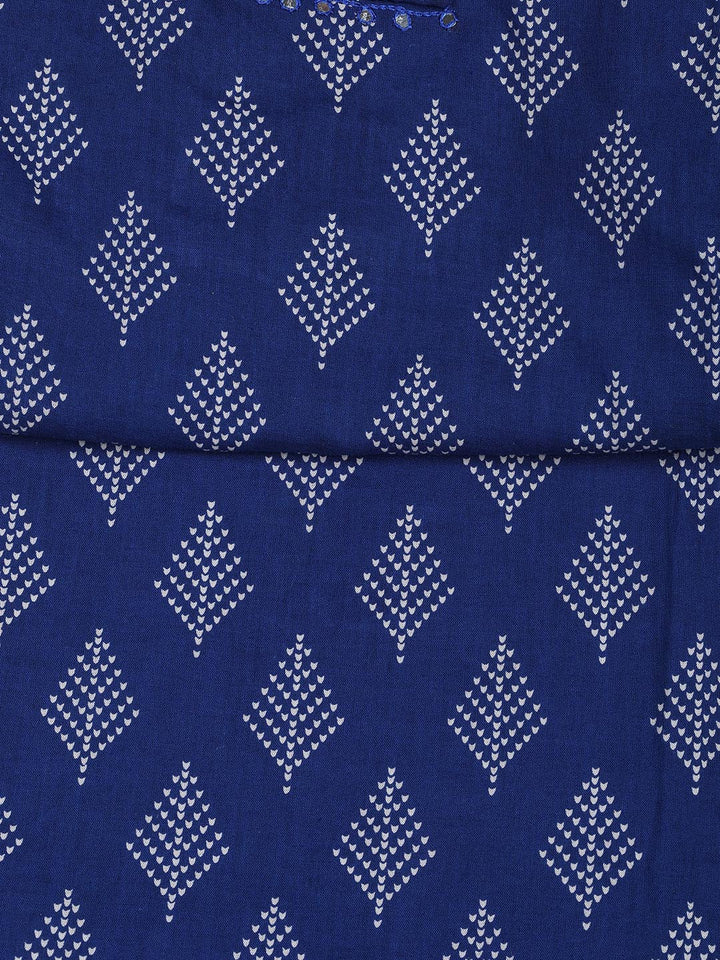 Printed Cotton Blend Unstitched Suit With Dupatta
