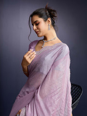 Stone Work Art Crepe Saree