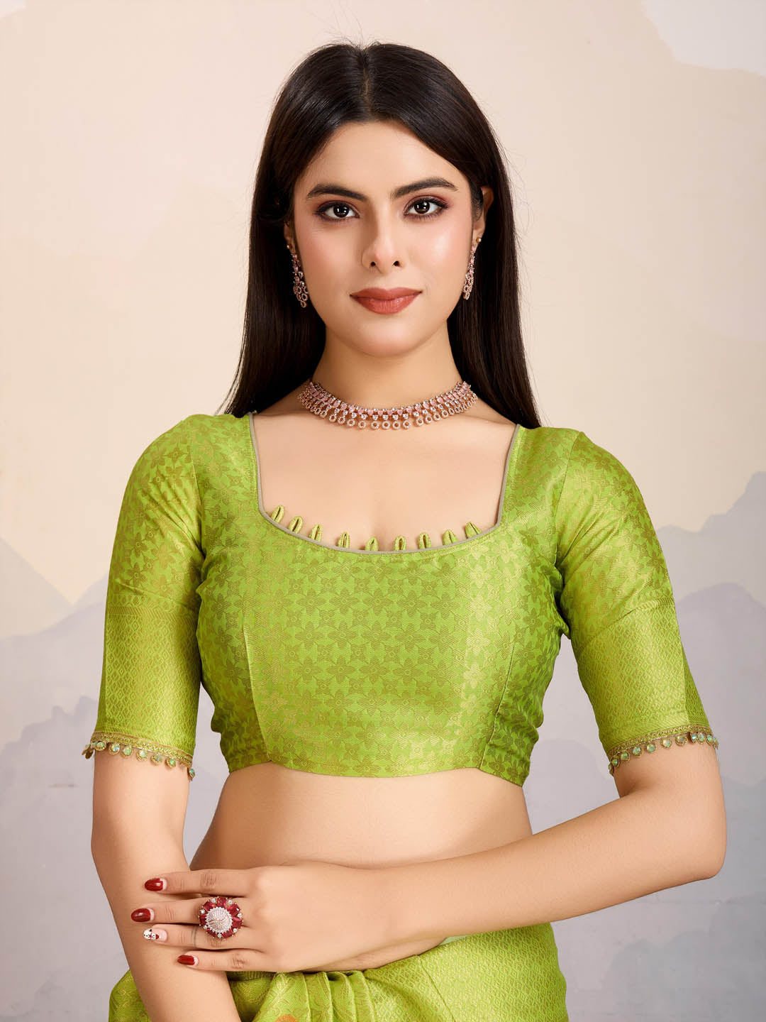Zari Jaal Woven Art Silk Saree