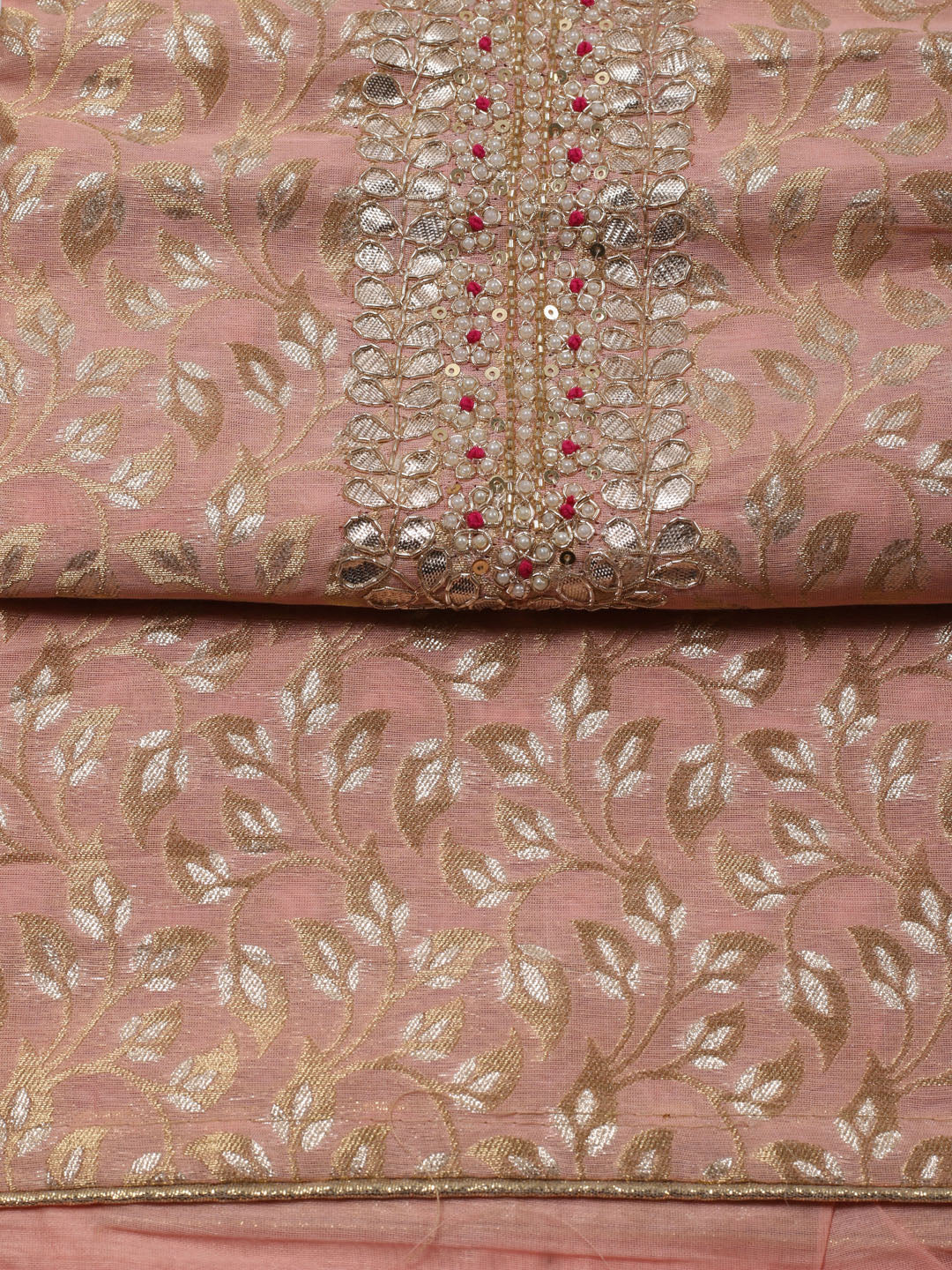 Booti Woven Chanderi Unstitched Suit Dupatta