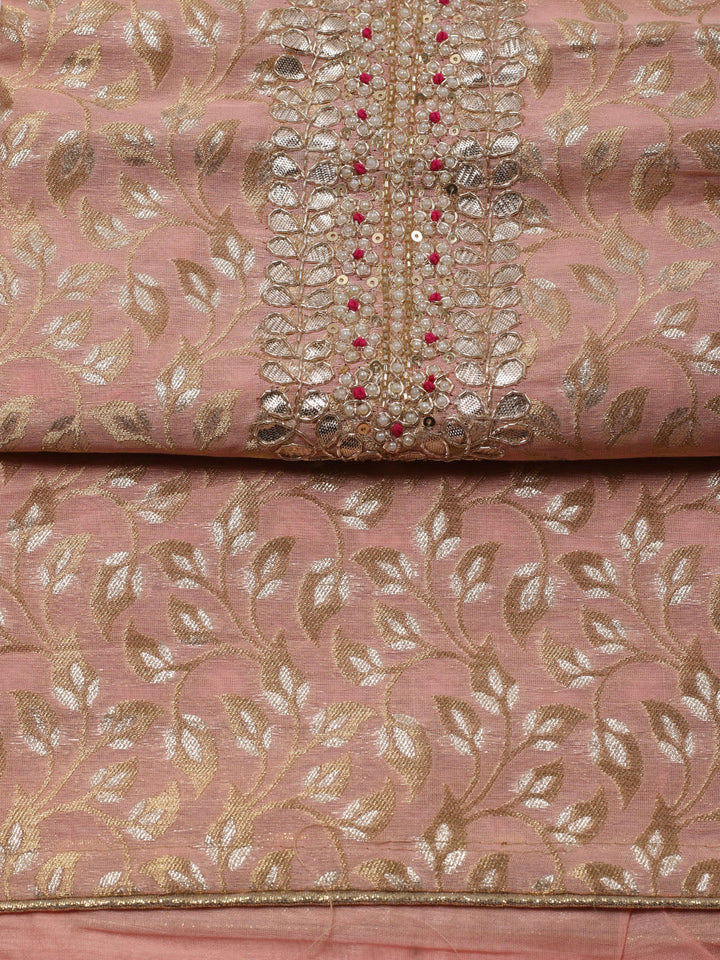 Booti Woven Chanderi Unstitched Suit Dupatta