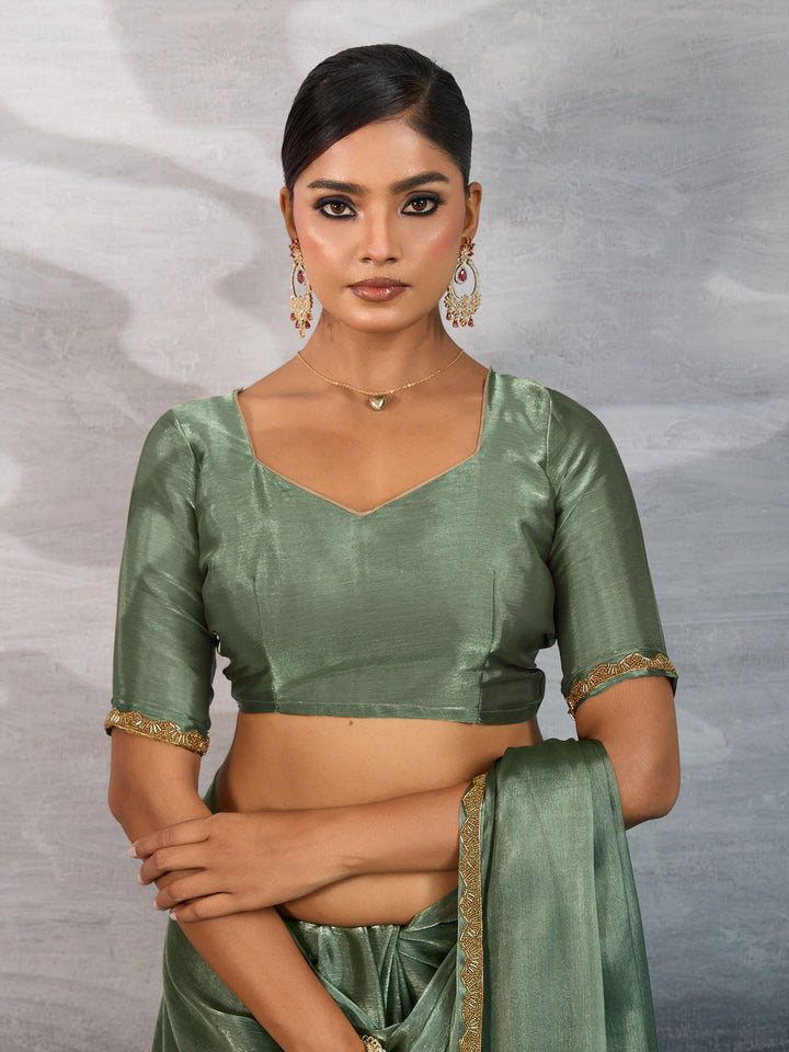 Embroidered Burberry Saree