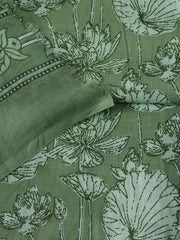 Neck Woek Cotton Blend Unstitched Suit With Dupatta