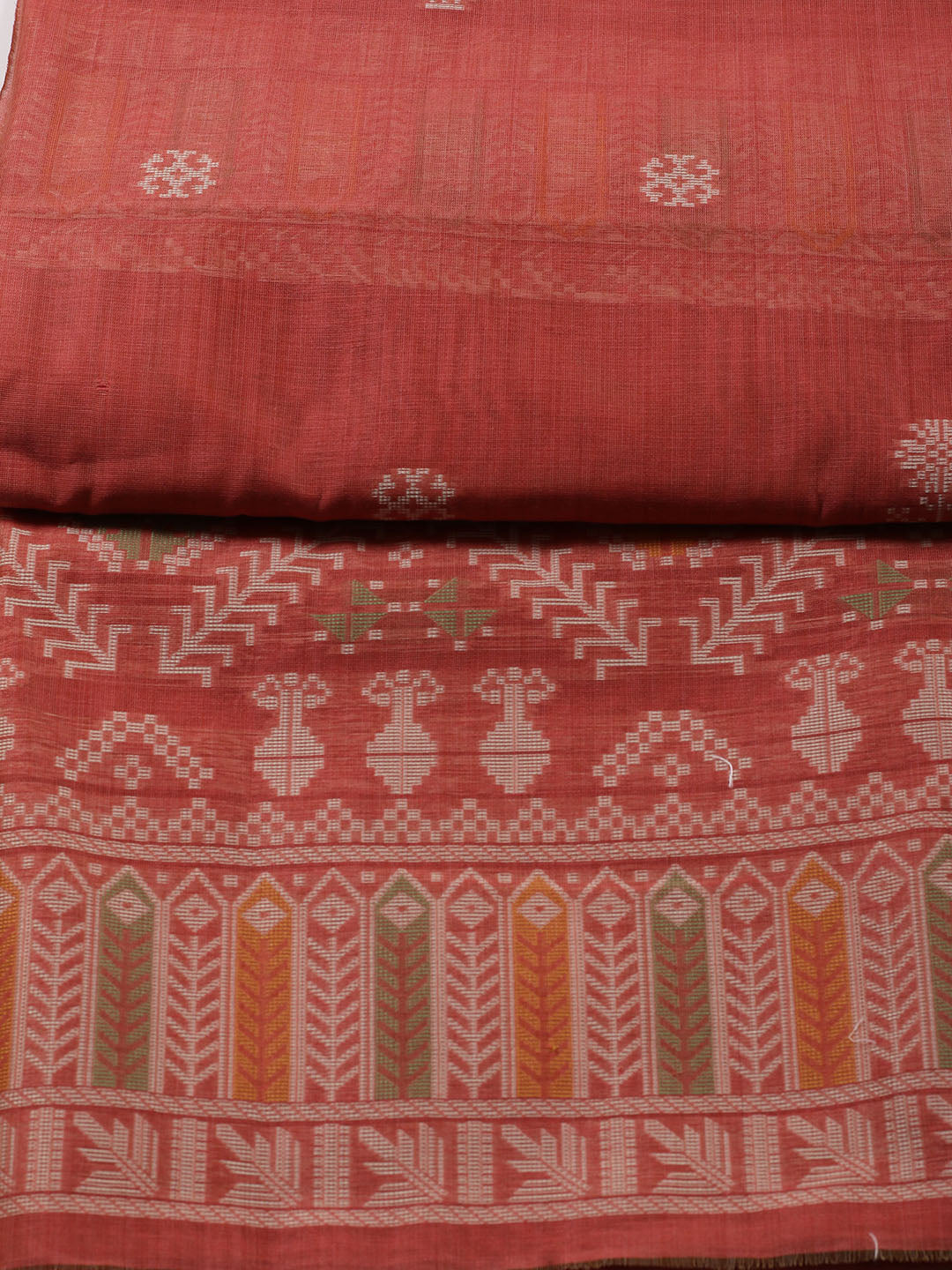 Jamdani Chanderi Unstitched Suit Piece With Dupatta
