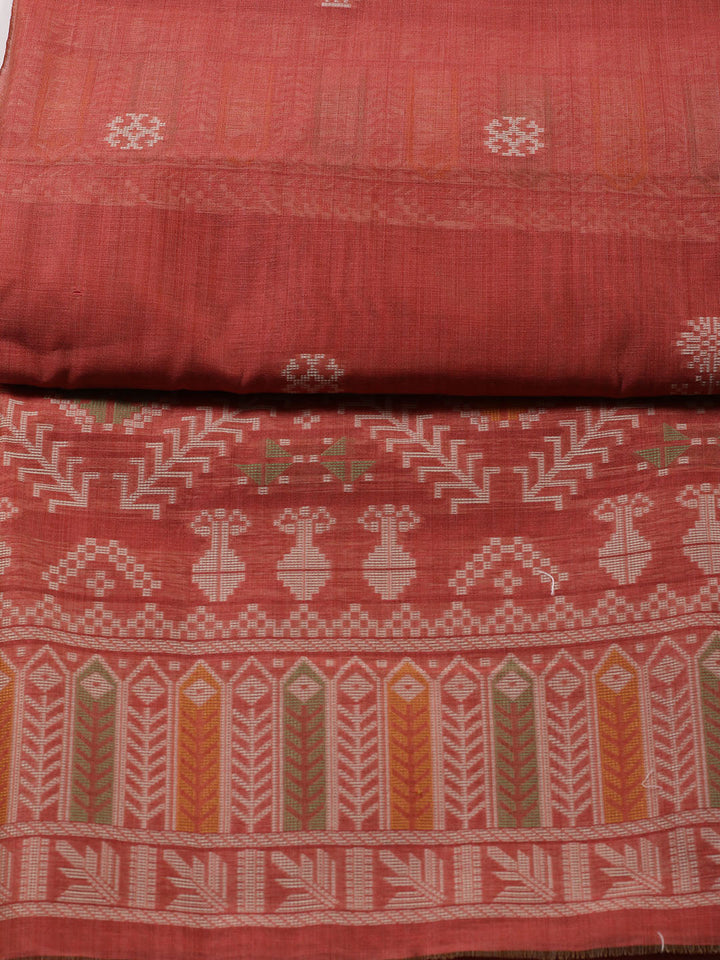 Jamdani Chanderi Unstitched Suit Piece With Dupatta