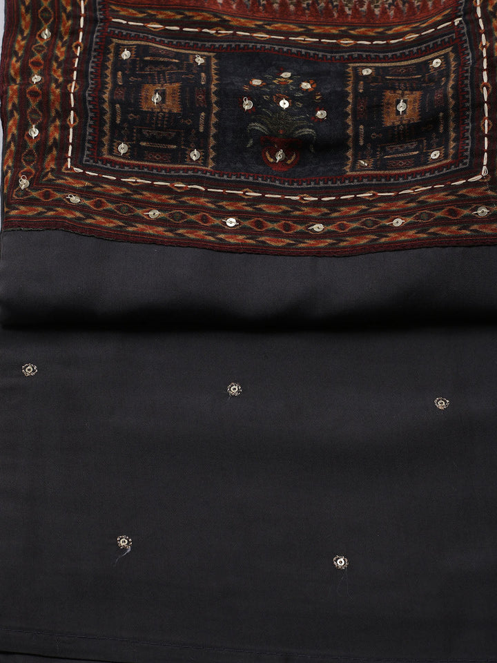 Printed Chanderi Unstitched Suit Piece With Dupatta