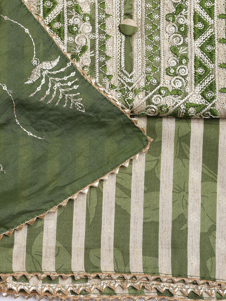 Neck Embroidered Cotton Blend Unstitched Suit Piece With Dupatta