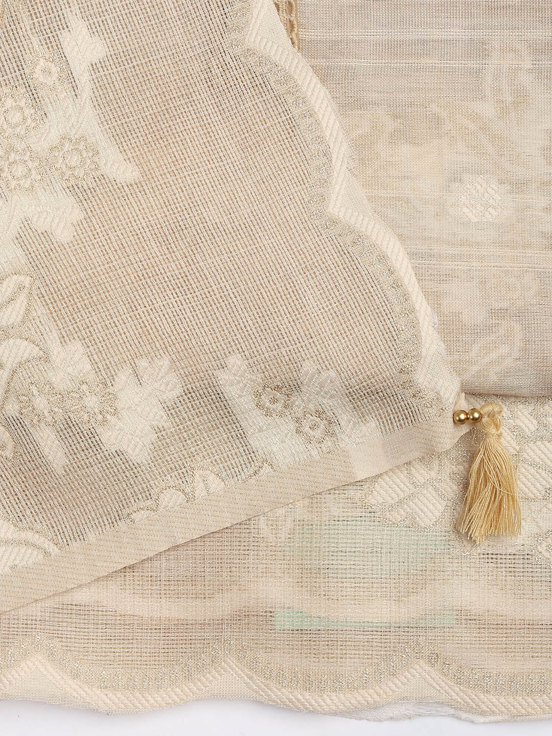 Printed Linen Unstitched Suit Piece With Dupatta