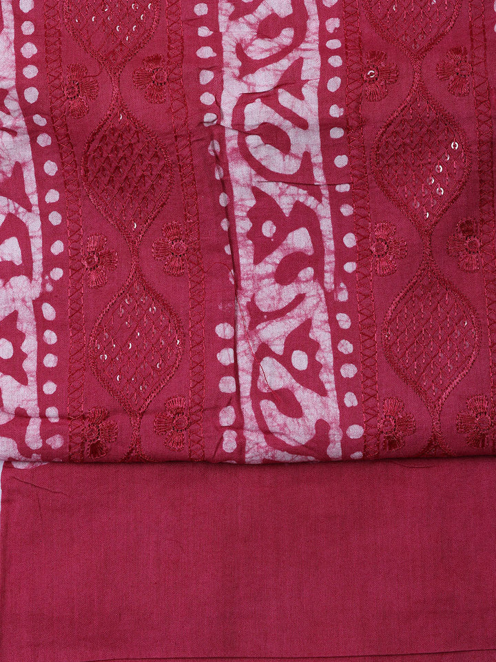 Printed Cotton Blend Unstitched Suit Piece With Dupatta