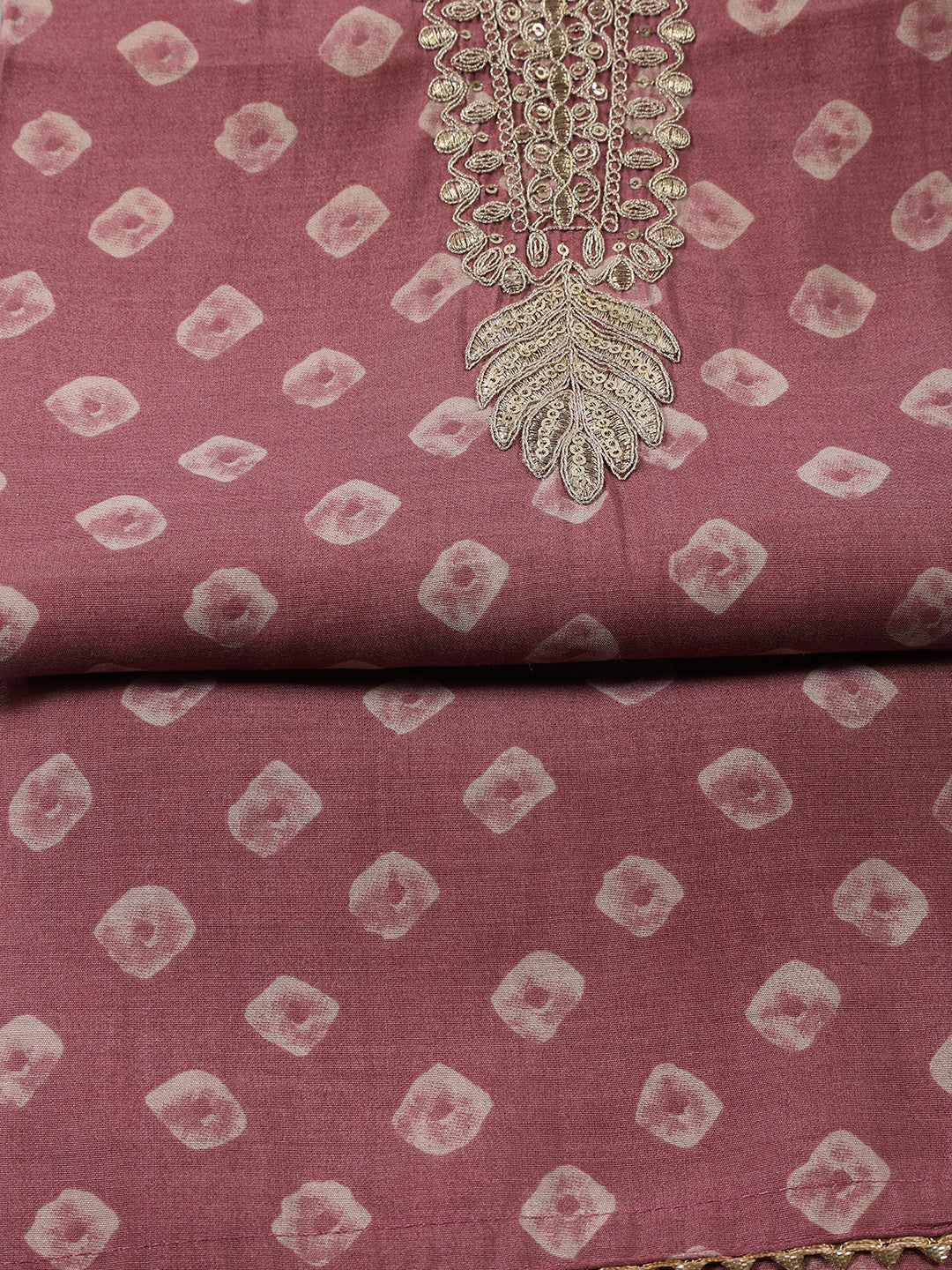 Neck Embroidered Cotton Blend Unstitched Suit With Dupatta