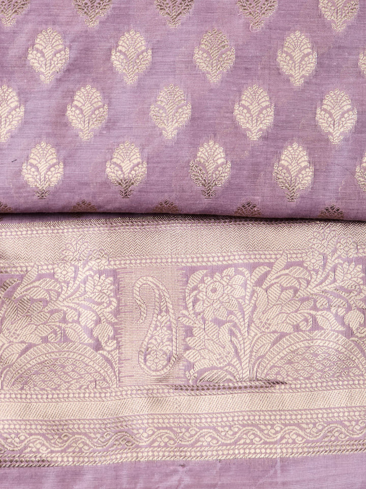 Woven Chanderi Unstitched Suit With Dupatta