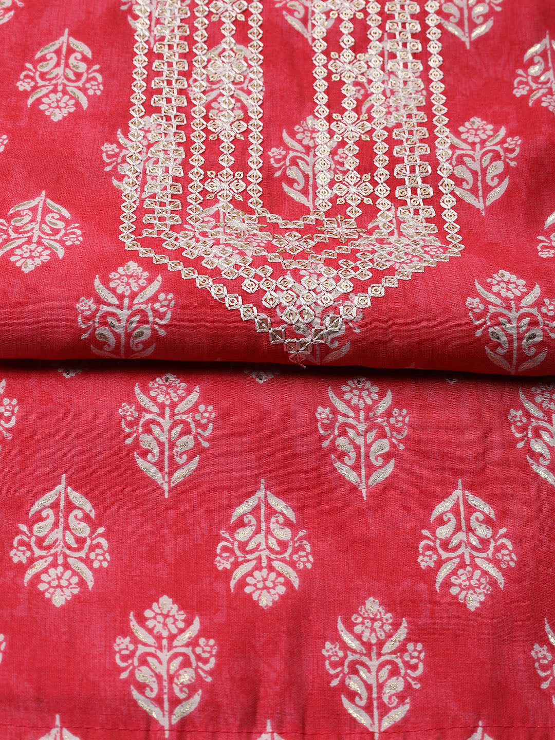 Neck Embroidery Cotton Unstitched Suit Dupatta