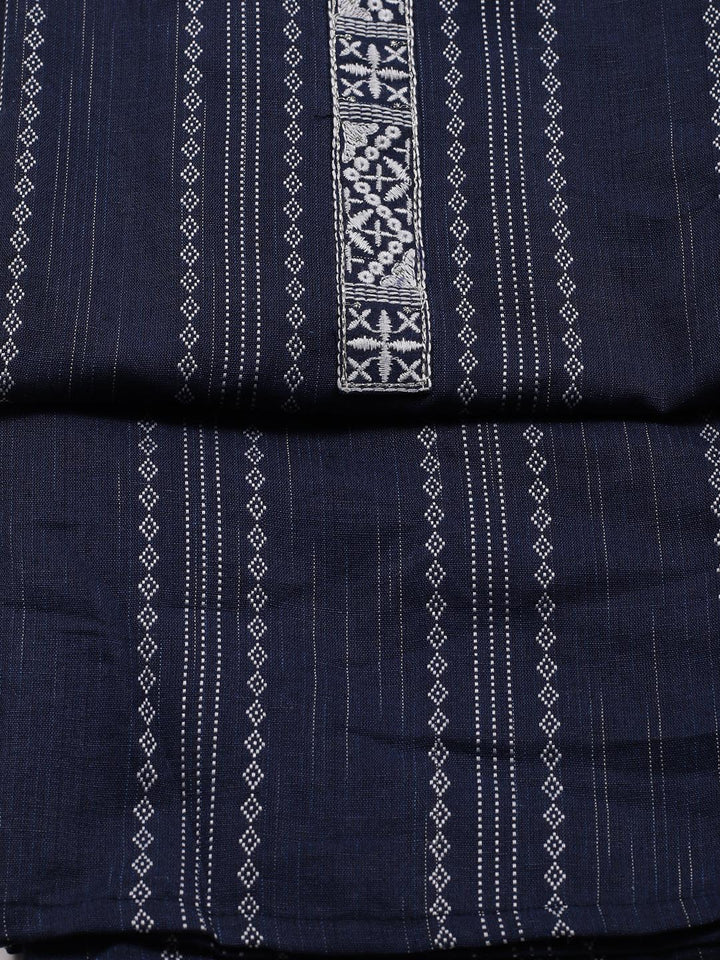 Neck Embroidered Cotton Blend Unstitched Suit Piece With Dupatta