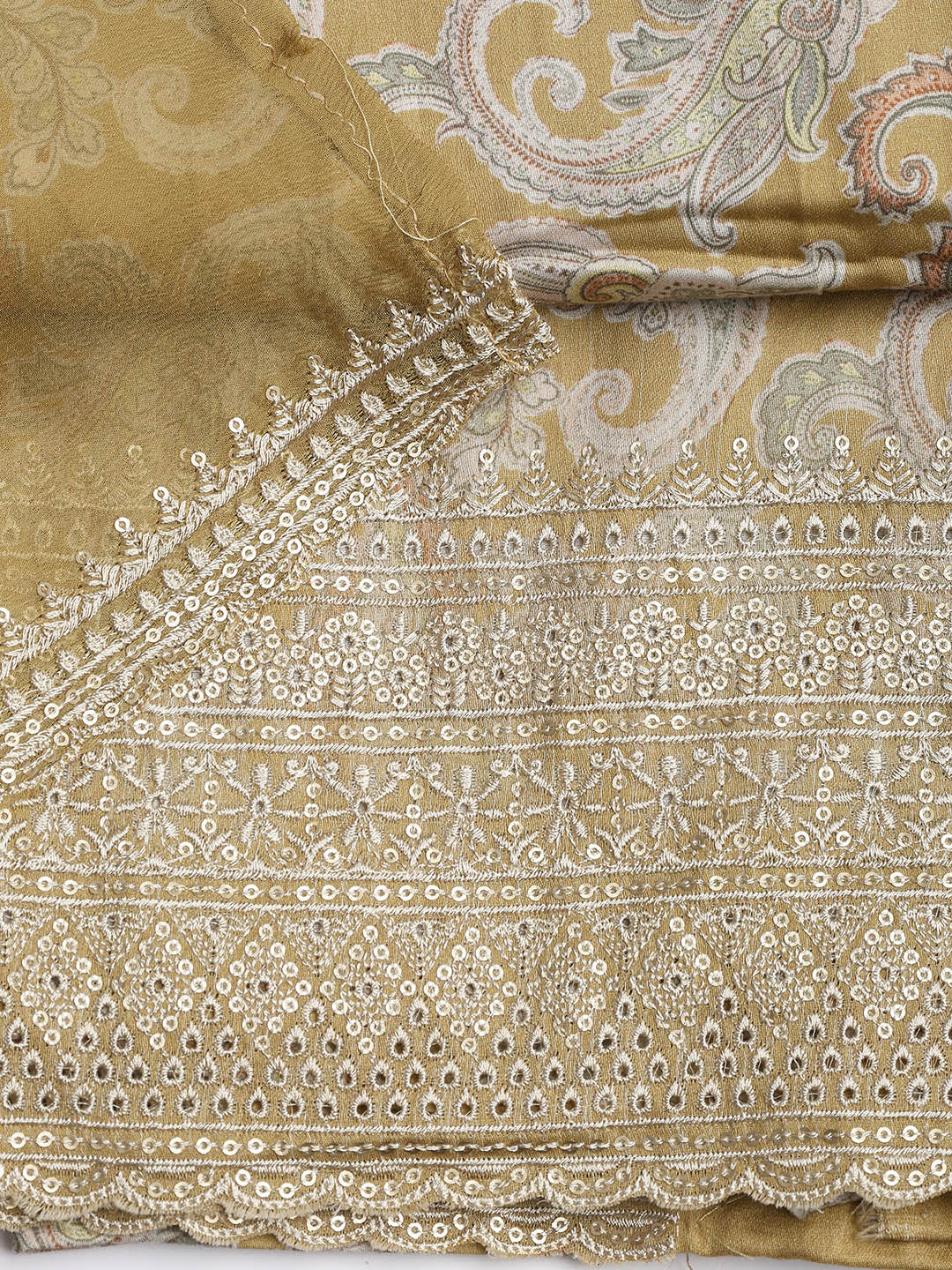 Embroidered Muslin Unstitched Suit With Dupatta