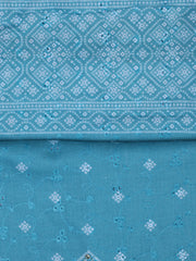 Neck Work Cotton Blend Unstitched Suit With Dupatta