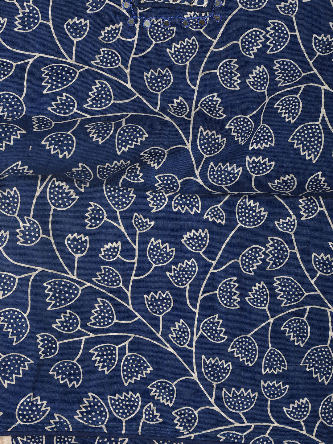 Printed Cotton Blend Unstitched Suit With Dupatta