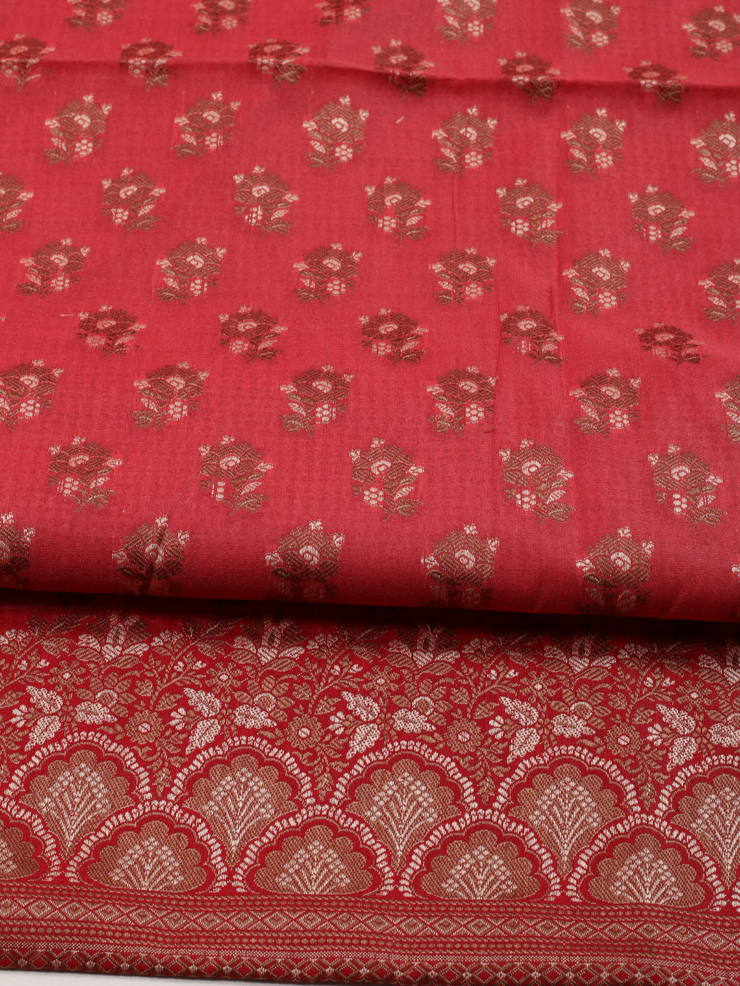 Woven Chanderi Unstitched Suit Piece With Dupatta