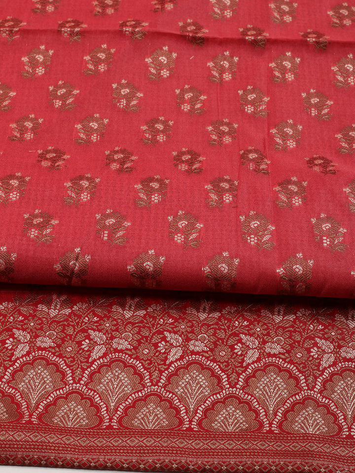 Woven Chanderi Unstitched Suit Piece With Dupatta