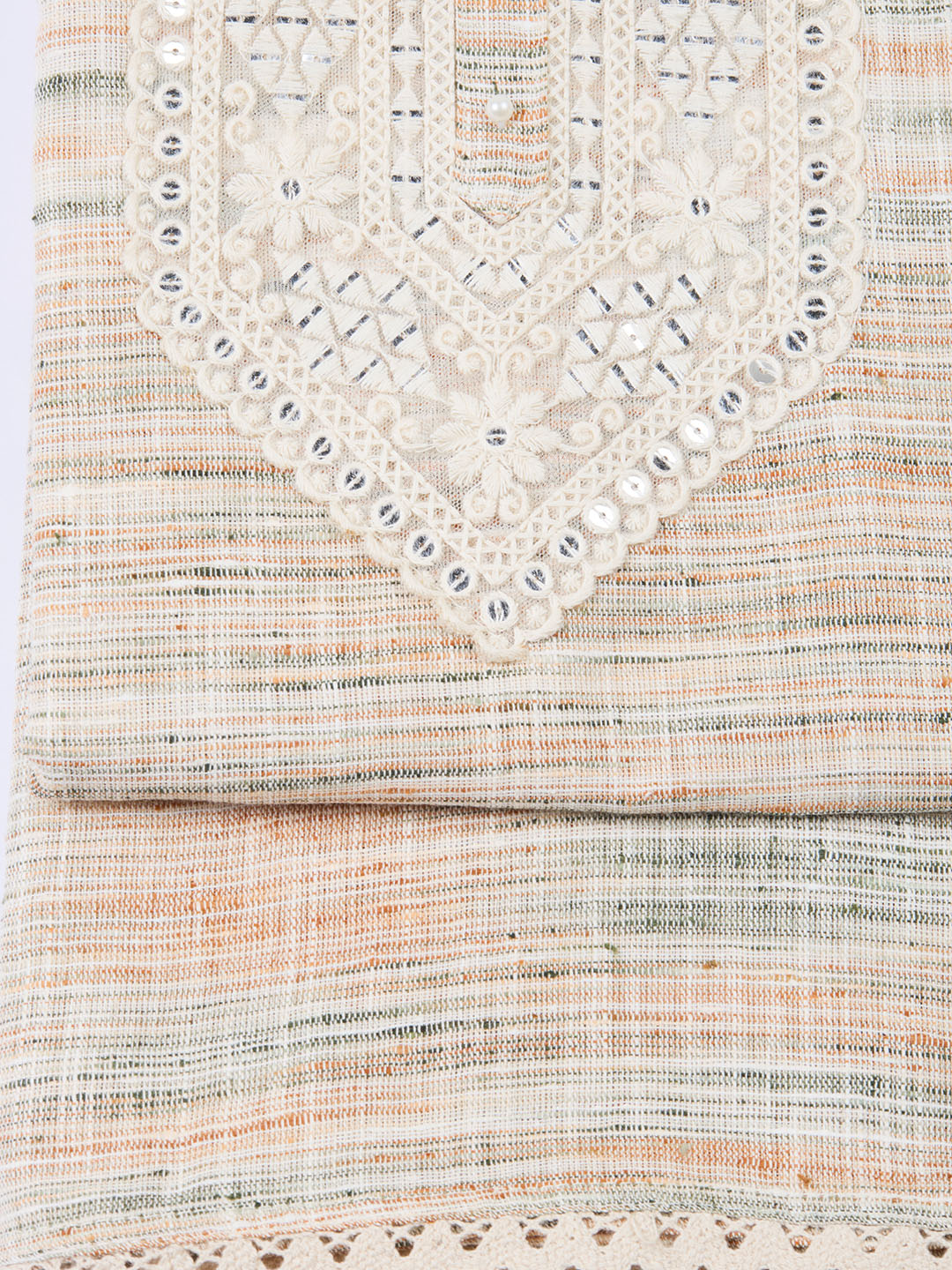 Neck Embroidery Cotton Unstitched Suit With Dupatta