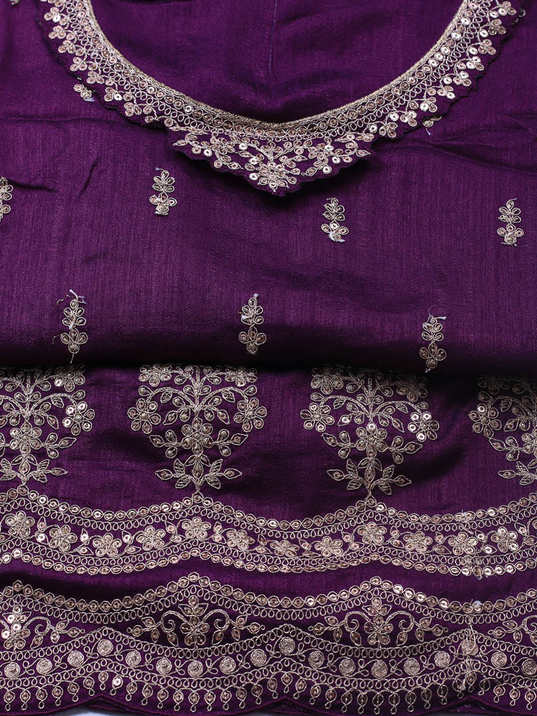 Sequence Art Silk Unstitched Suit Piece With Dupatta