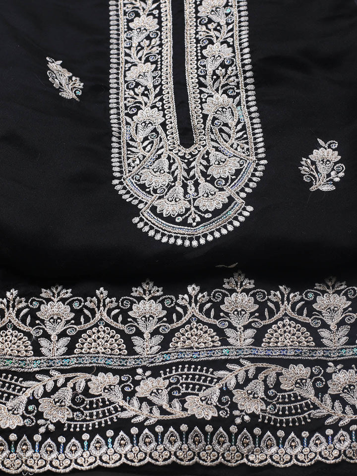 Neck Embroidery Organza Unstitched Suit Piece With Dupatta