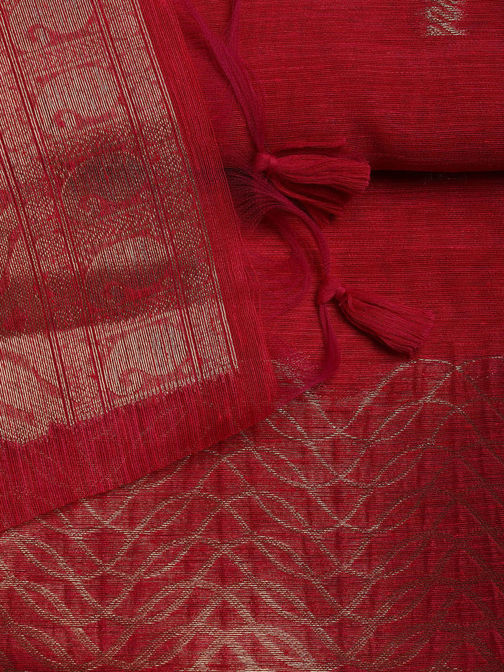 Woven Chanderi Unstitched Suit Piece With Dupatta