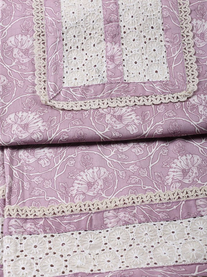 Printed Cotton Blend Unstitched Suit Piece With Dupatta