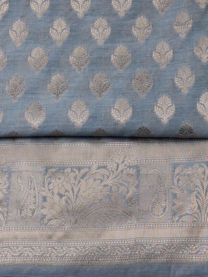 Woven Chanderi Unstitched Suit With Dupatta
