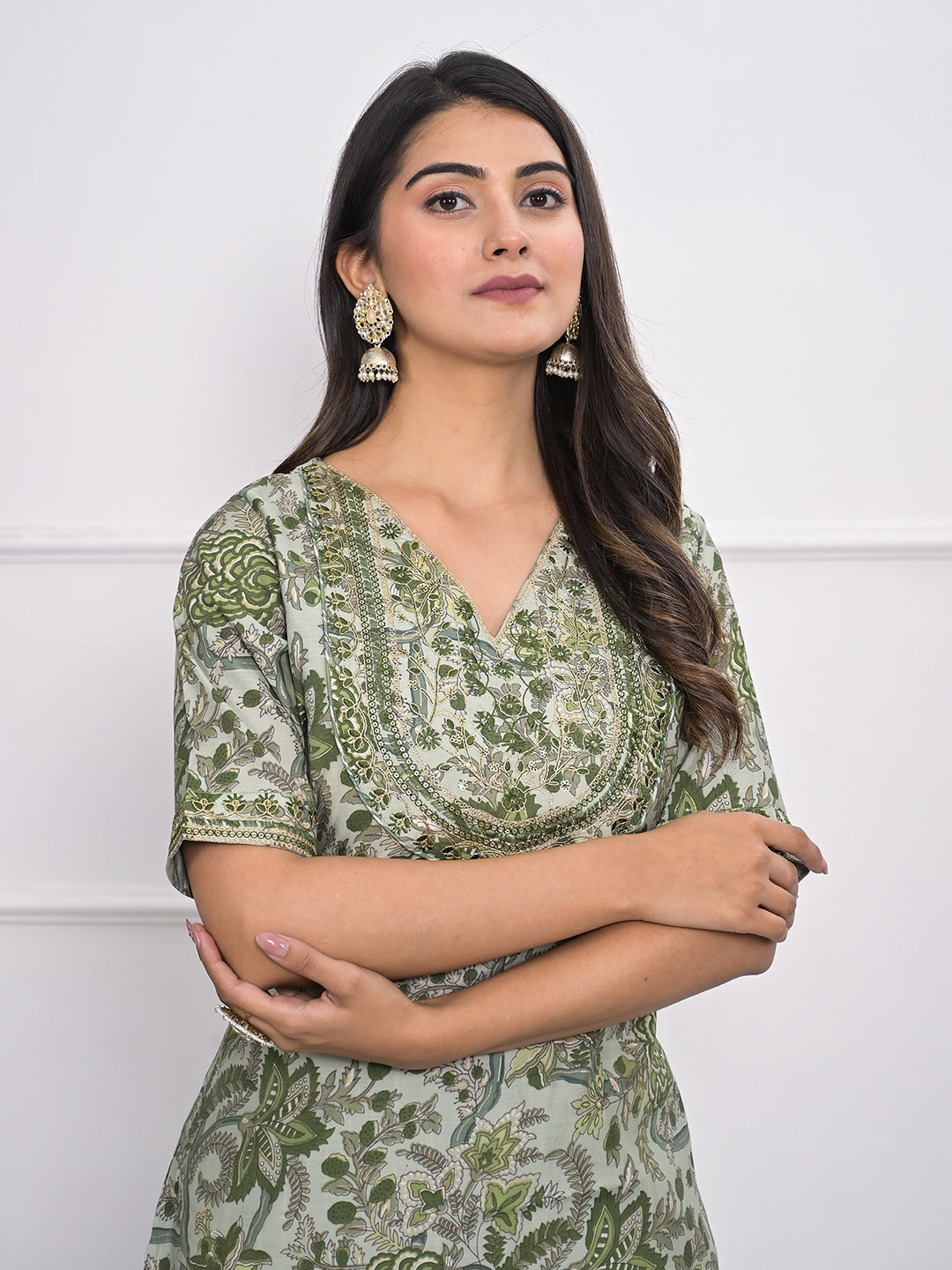 Printed Muslin Kurta With Pants