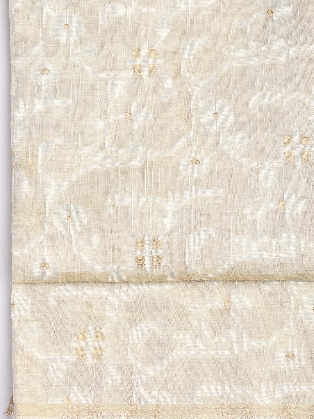 Jamdani Work Chanderi Unstitched Suit Piece With Dupatta