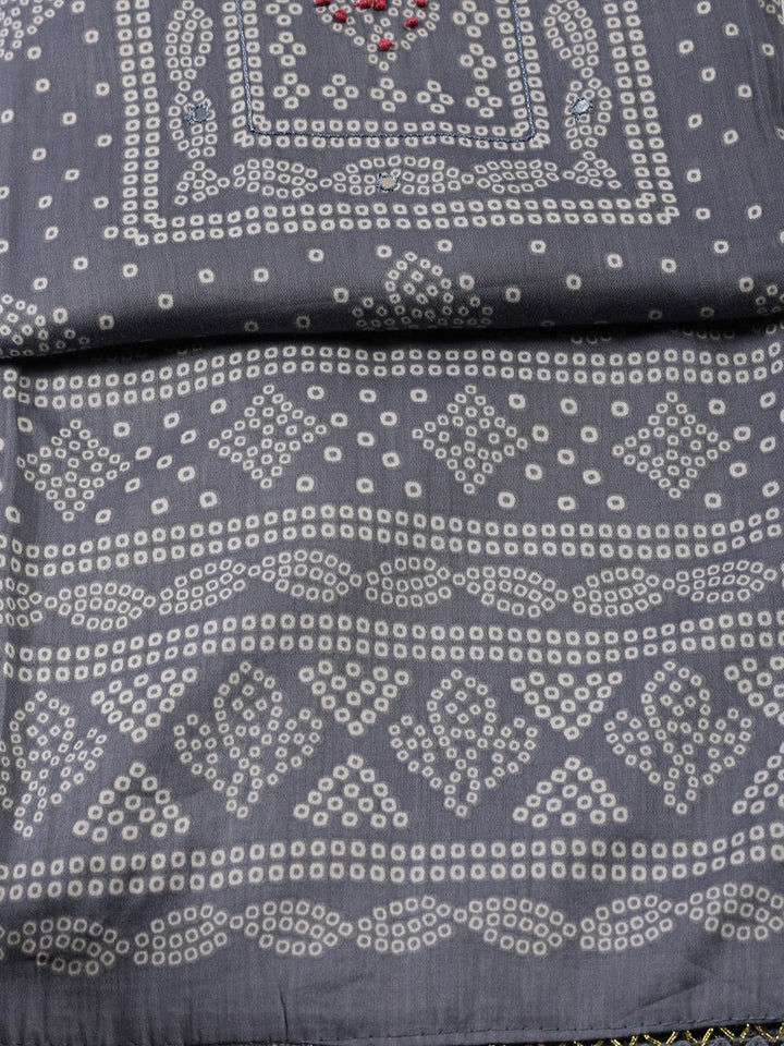Printed Linen Unstitched Suit With Dupatta