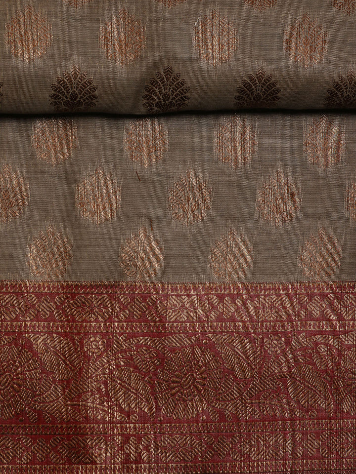 Neck Embroidered Chanderi Unstitched Suit Piece With Dupatta