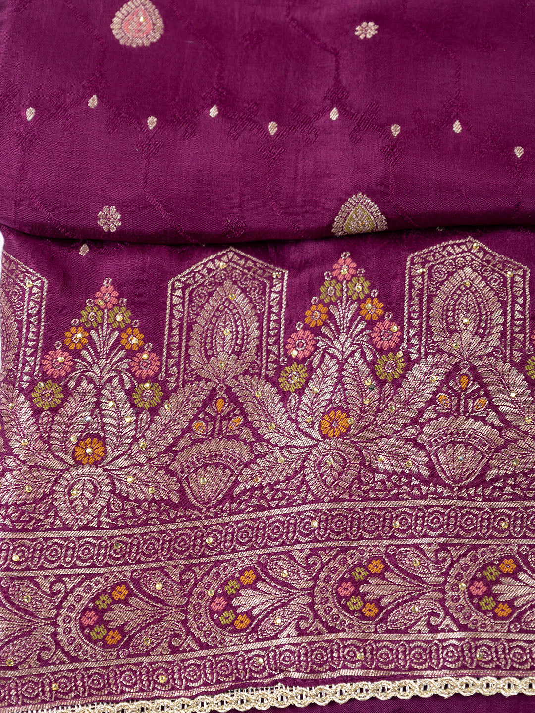 Woven Chanderi Unstitched Suit Piece With Dupatta