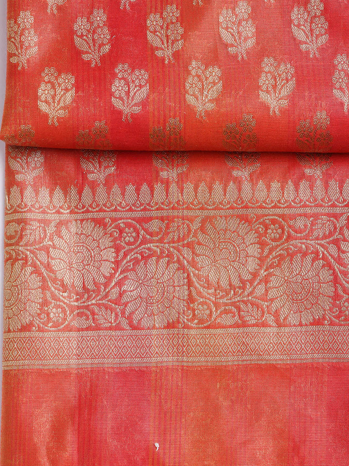 Woven Chanderi Unstitched Suit With Dupatta