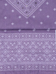 Neck Work Cotton Blend Unstitched Suit With Dupatta