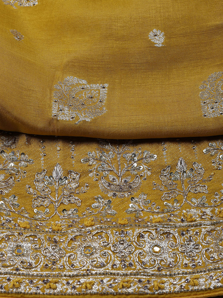 Woven Art Silk Unstitched Suit Piece With Dupatta