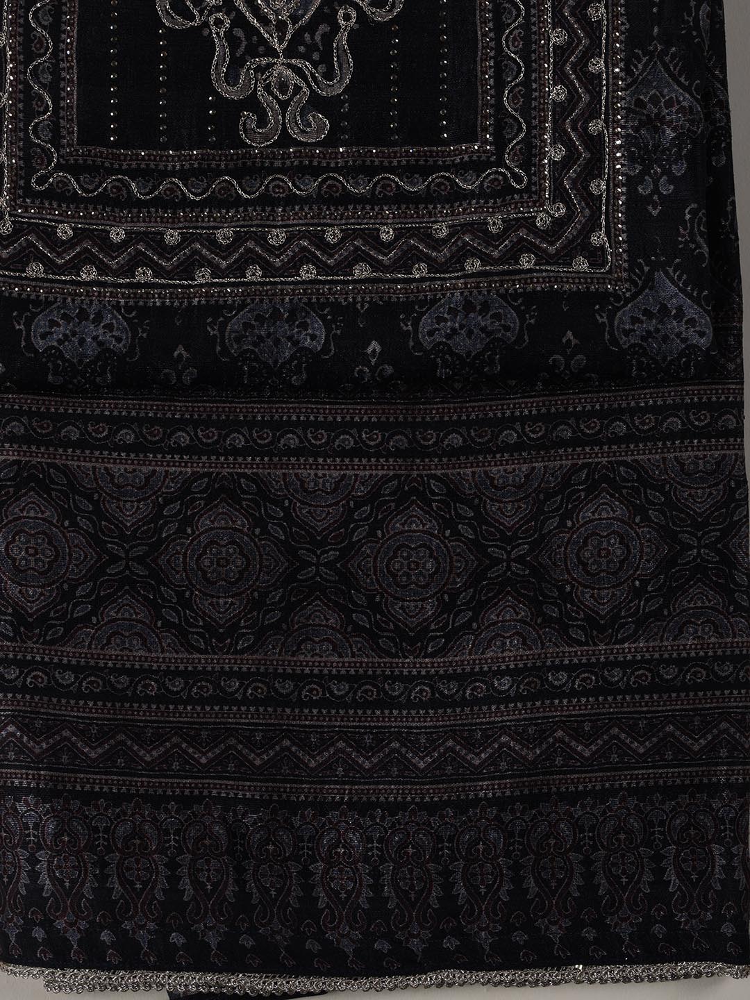 Neck Embroidery Tussar Unstitched Suit Piece With Dupatta