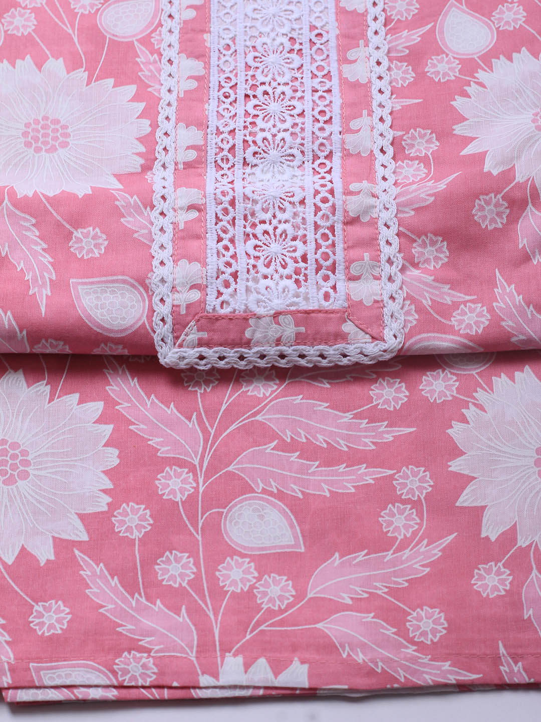 Printed Cotton Blend Unstitched Suit With Dupatta