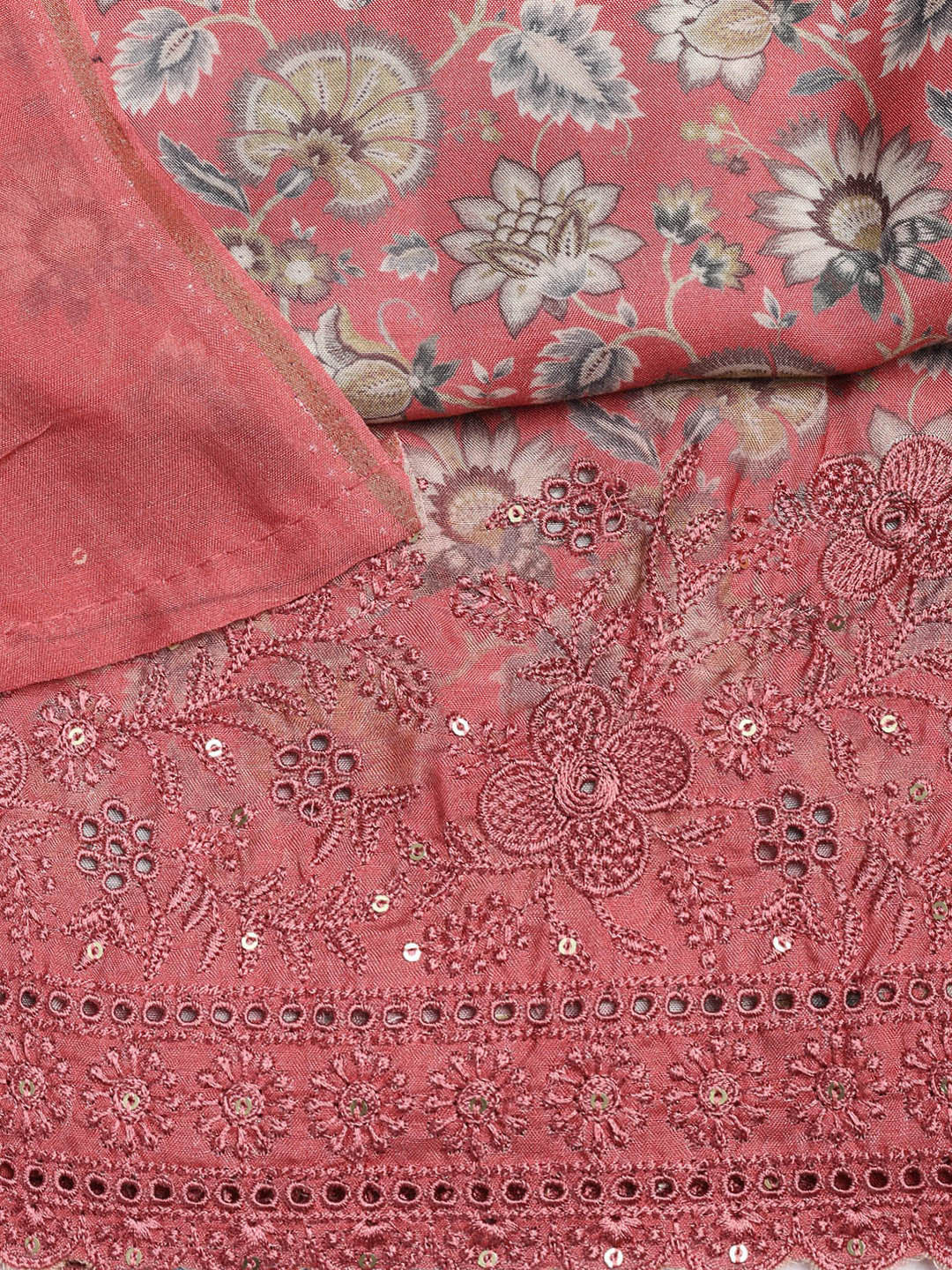 Printed Muslin Unstitched Suit With Dupatta
