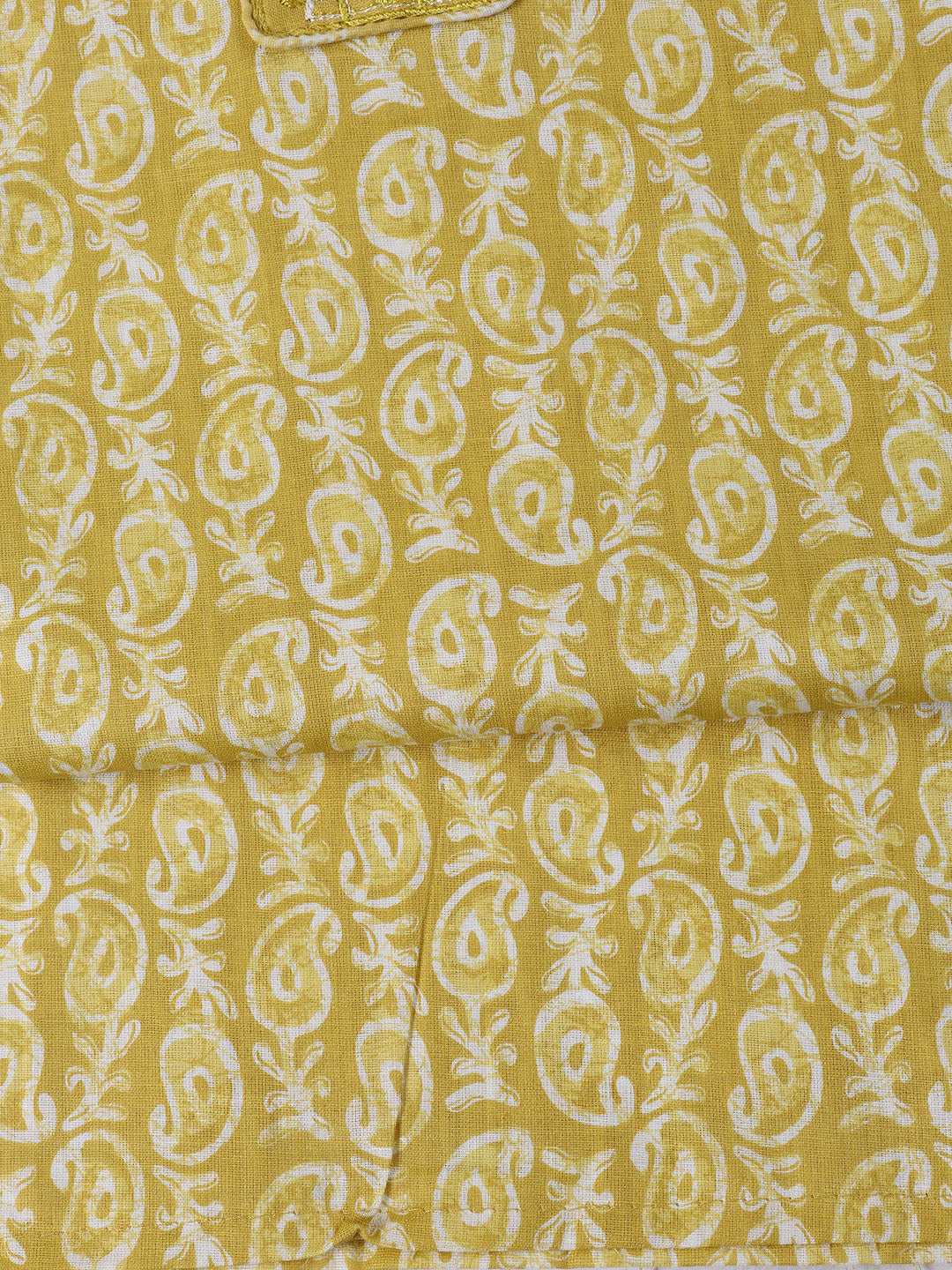 Neck Patti Cotton Blend Unstitched Suit With Dupatta