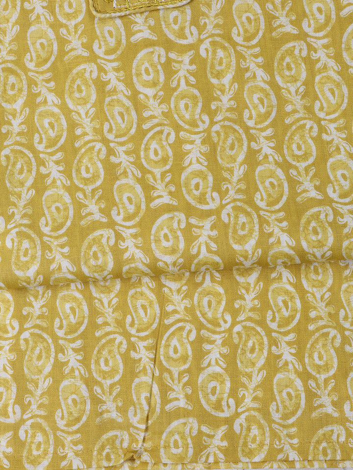 Neck Patti Cotton Blend Unstitched Suit With Dupatta