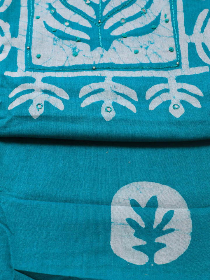 Printed Cotton Blend Unstitched Suit With Dupatta